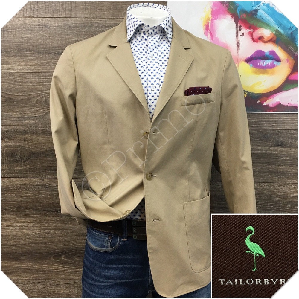TAILORBYRD Mens Cotton Blazer Sport Coat Casual Jacket Size L (42R) Classic Suit